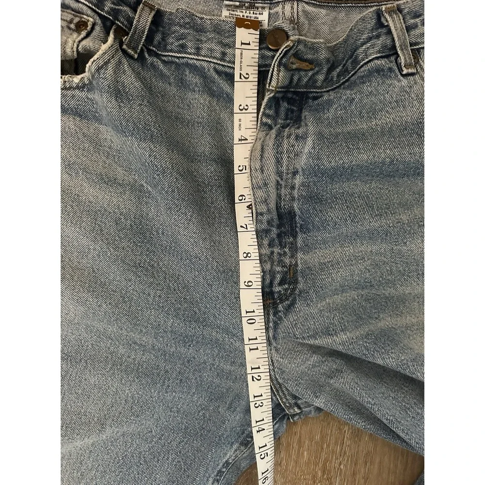Carhartt Work Jean 42x32 Relaxed Fit Distressed Utility Workwear Carpenter Denim